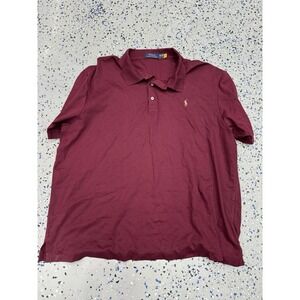 Polo Ralph Lauren Polo Shirt Mens 2XB Big Maroon Casual Golf Short Sleeve 2XL